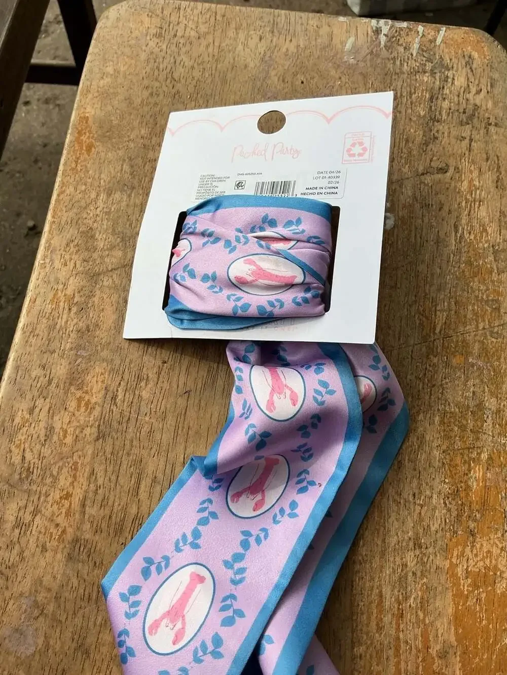 Packed Party Lovely Lobster Print Hair Scarf Headwrap